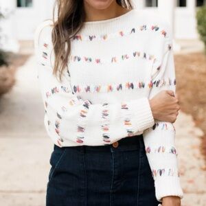 The General Good Feminine Sweater with multicolor accents Size M